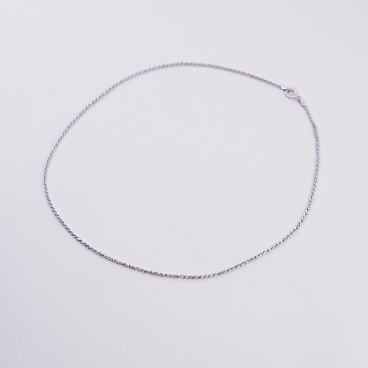 24”, 1.6mm, vintage Sterling silver necklace, 925 diamond rope chain