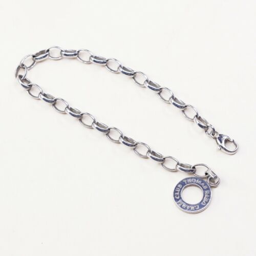 6.25” Vintage Thomas Sabo Sterling Silver Bracelet, 925 Circle charm