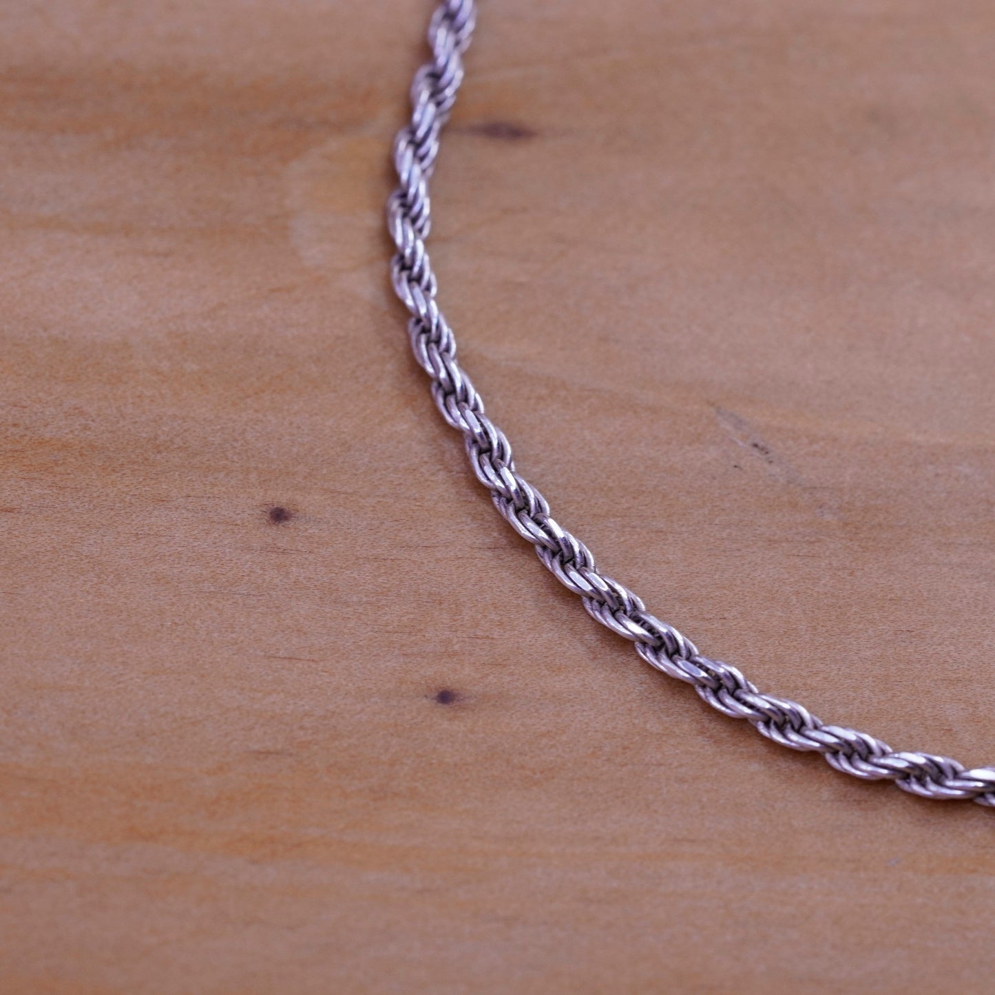 9”, 2mm, Vintage Sterling 925 silver handmade rope bracelet, anklet