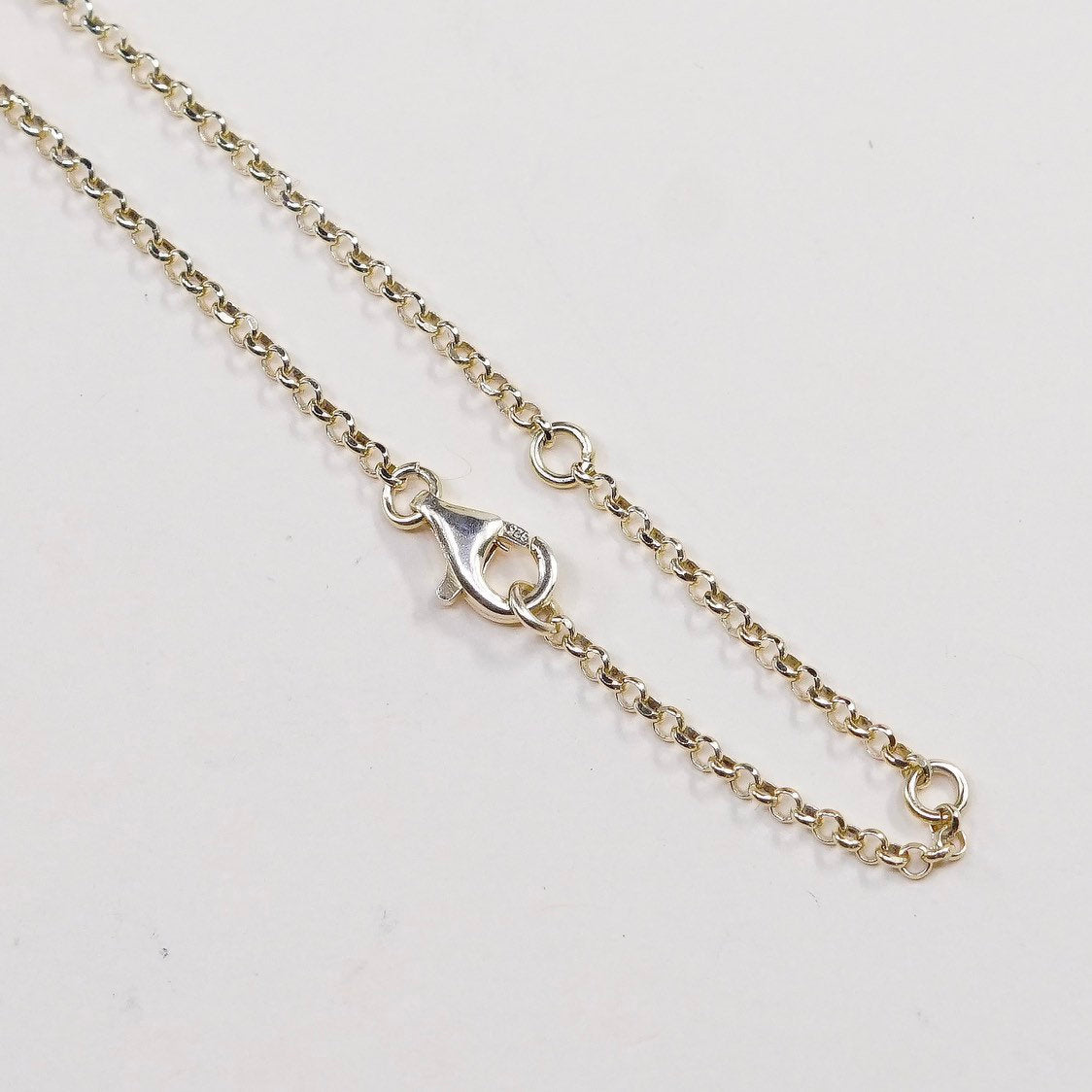 16"+2”, 1mm, gold sterling silver necklace, 925 circle chain w/ circle pendant