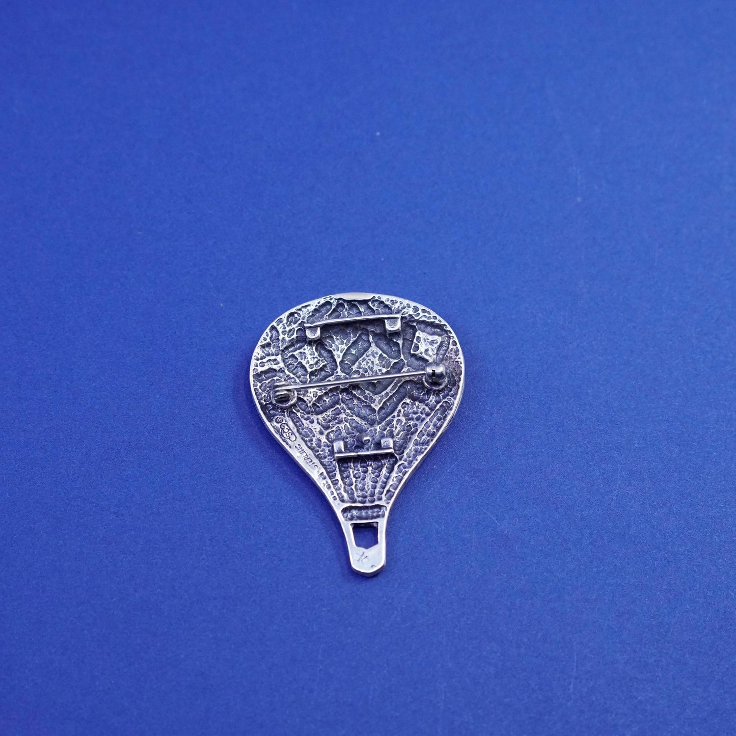 vtg Silver Cloud Inc Sterling silver handmade brooch, 925 hot air balloon pin