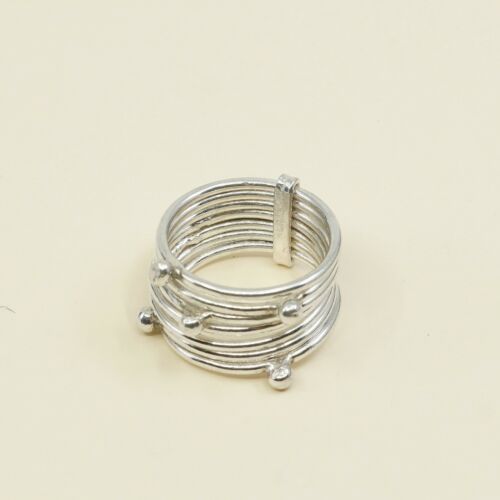 Size 6.5, Vtg stackable Sterling Silver Handmade Ring 925 Bands