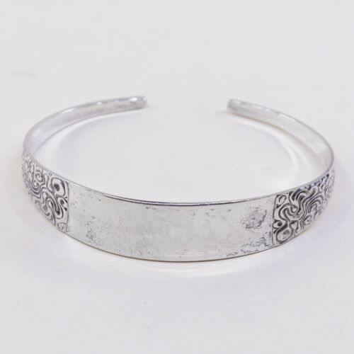 6.75”, Vintage Sterling Silver Handmade cuff, 925 reed barton Spoon Bracelet