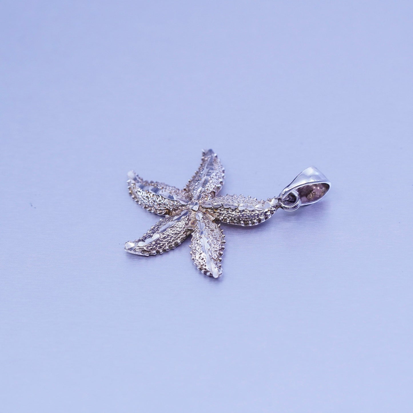 Antique Sterling silver handmade textured 925 starfish star