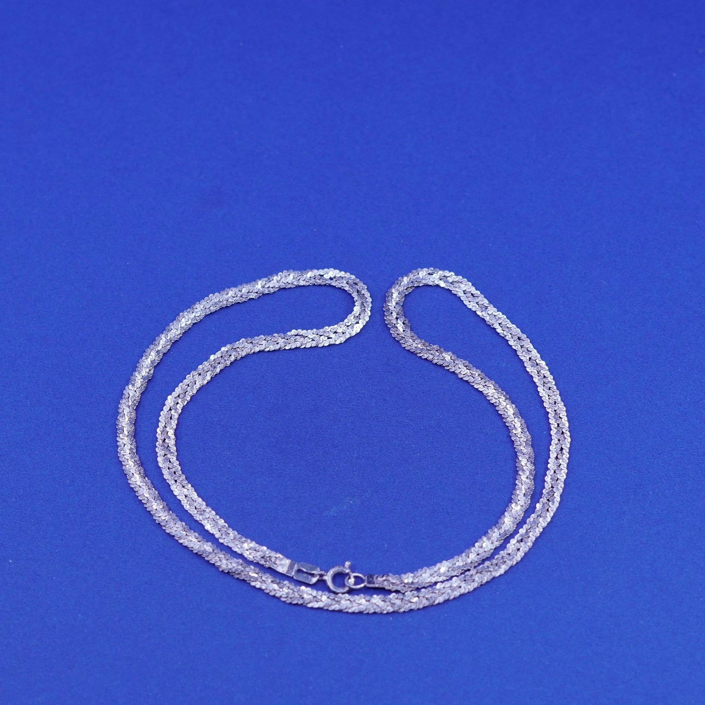 20”, 5mm, vintage Sterling silver handmade necklace, 925 woven s link chain