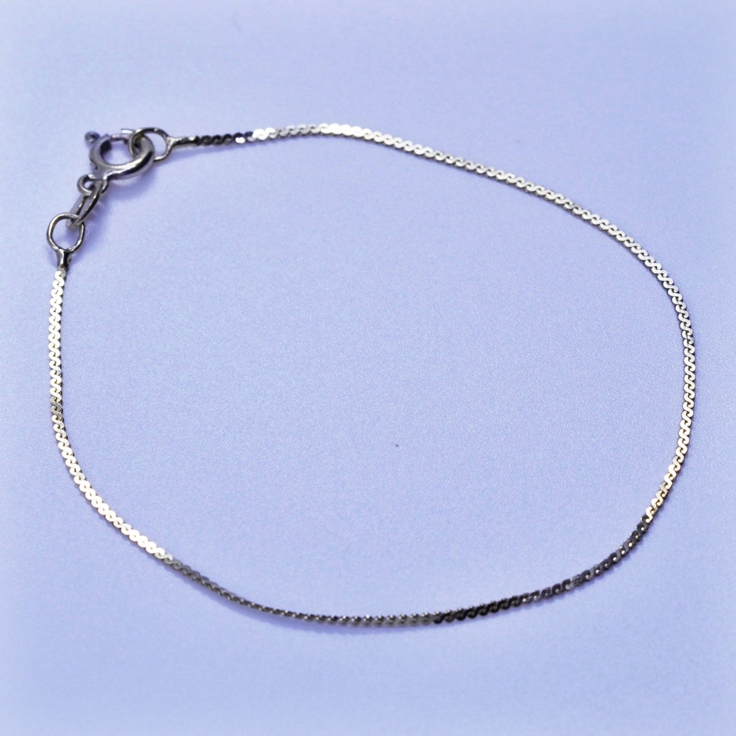 7.25”, Vintage Italy vermeil gold Sterling 925 silver bracelet, s link chain