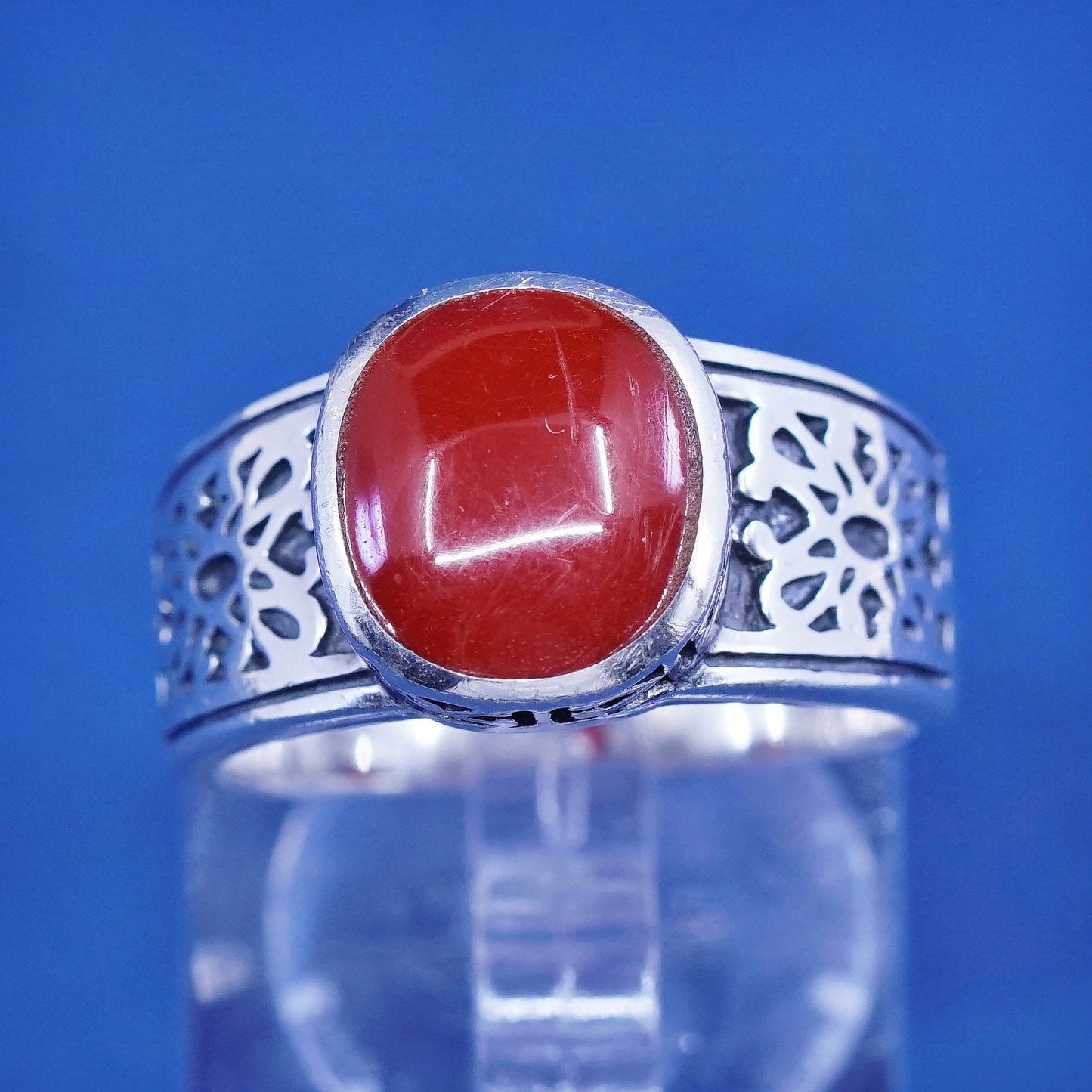 Size 7.5, Silpada RARE HTF Sterling Silver 925 Red Carnelian Stone Ring R1465