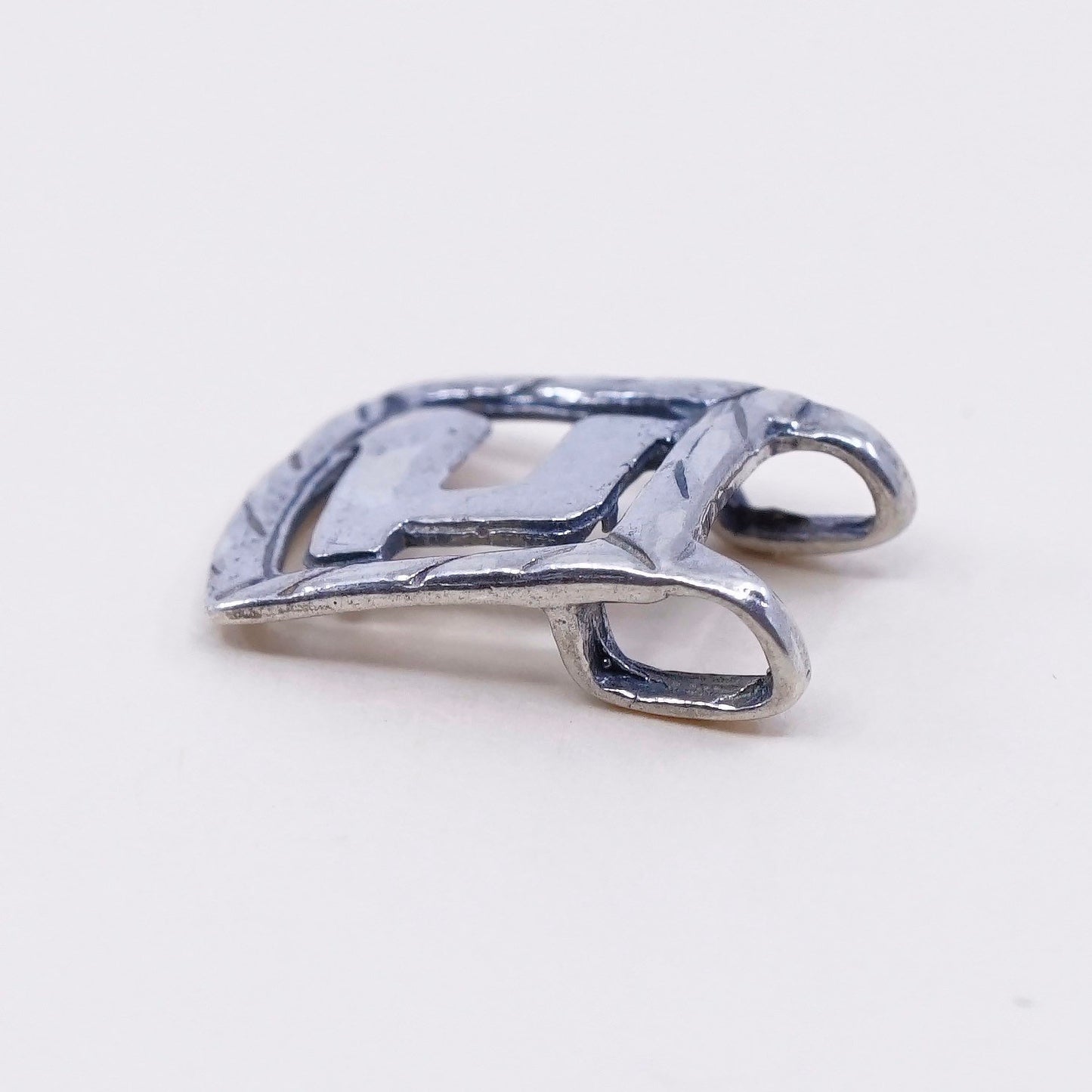 Vintage sterling silver handmade pendant, 925 number 1, stamped 925