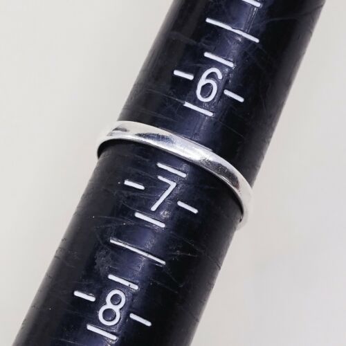 Size 6.5, Vtg Sterling Silver Handmade Ring, Mexico 925 Modern Minimalist Band
