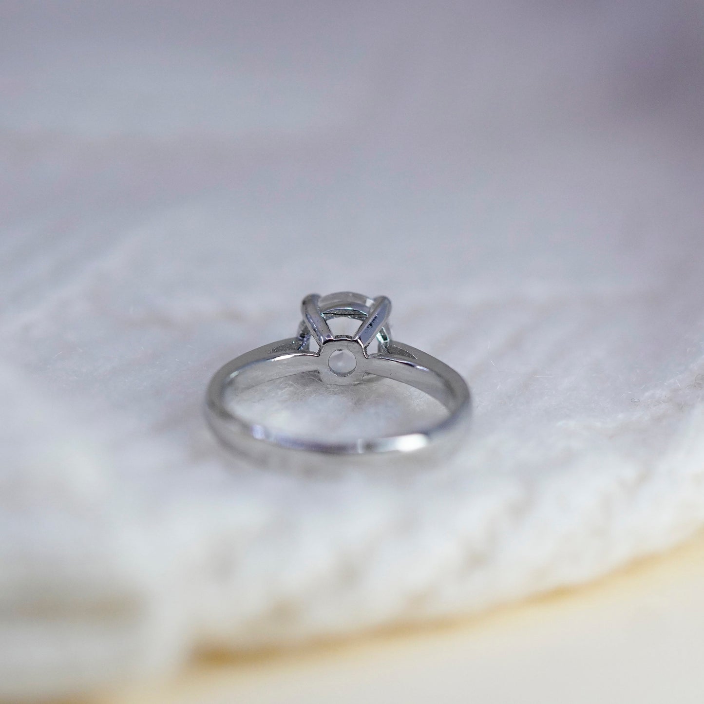 Size 7.5, Vintage handmade sterling 925 silver crystal ring