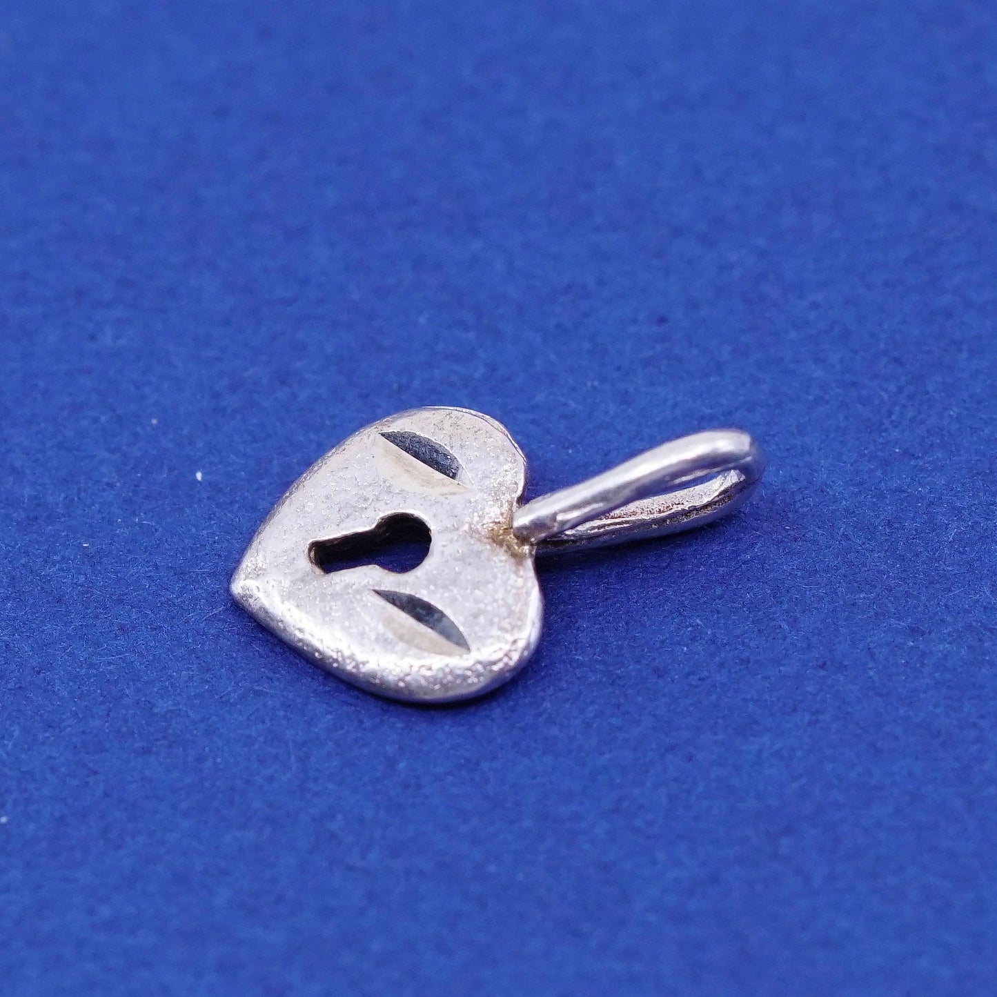 Vintage sterling silver handmade pendant, 925 heart locket charm