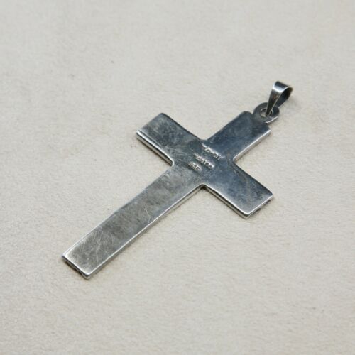 Vintage Sterling Silver Handmade Pendant, 925 silver cross TC-211