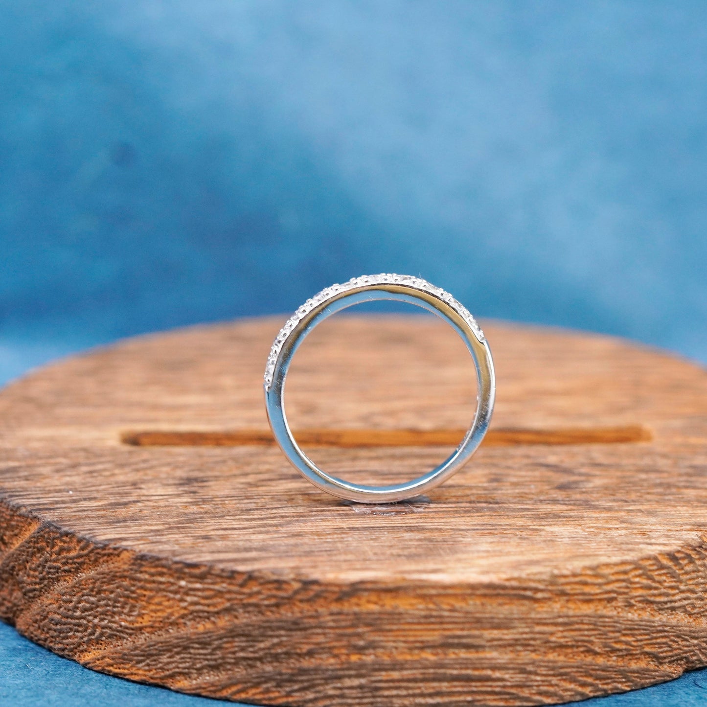Size 11.25, Sterling 925 silver handmade ring, 925 stackable wedding band Cz