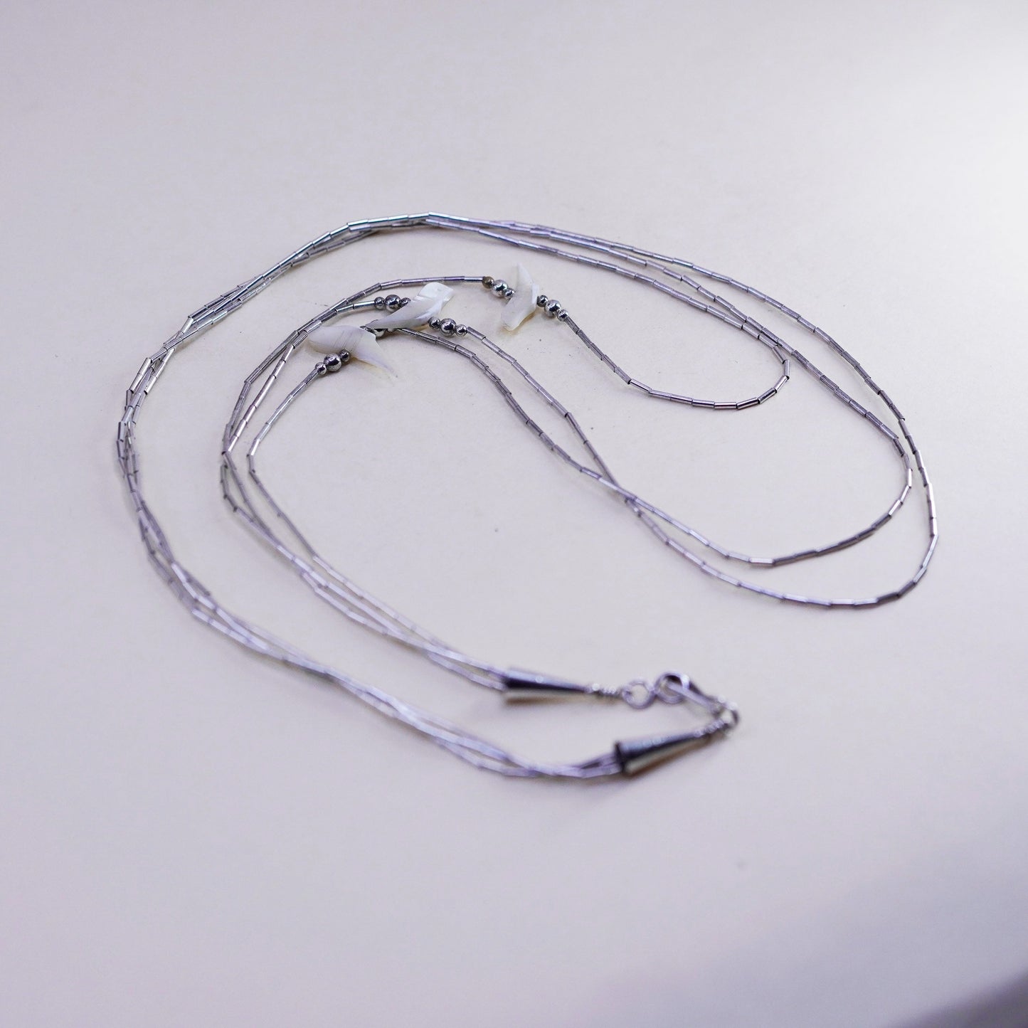 21” Native American Liquid Sterling 925 Silver Bird Charm Fetish necklace chain