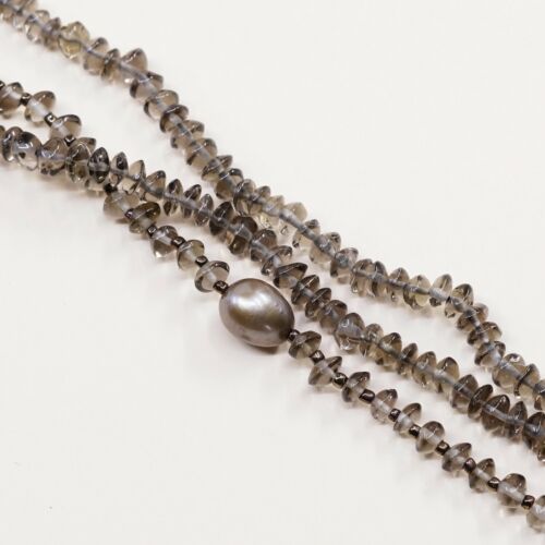 6.75”, Vtg Sterling Silver Handmade Bracelet, 925 Clasp W/ Topaz N Pearl Beads