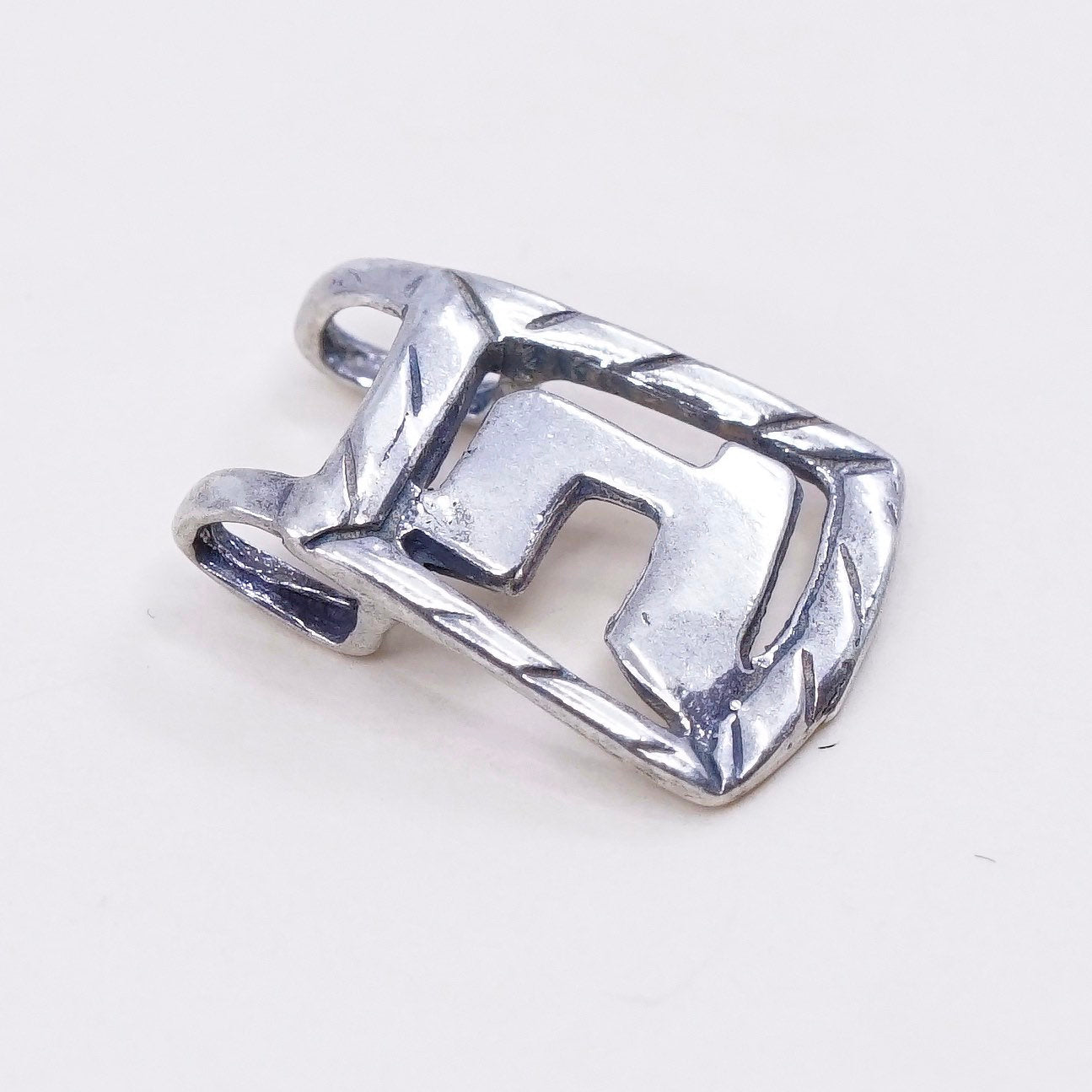 Vintage sterling silver handmade pendant, 925 number 1, stamped 925