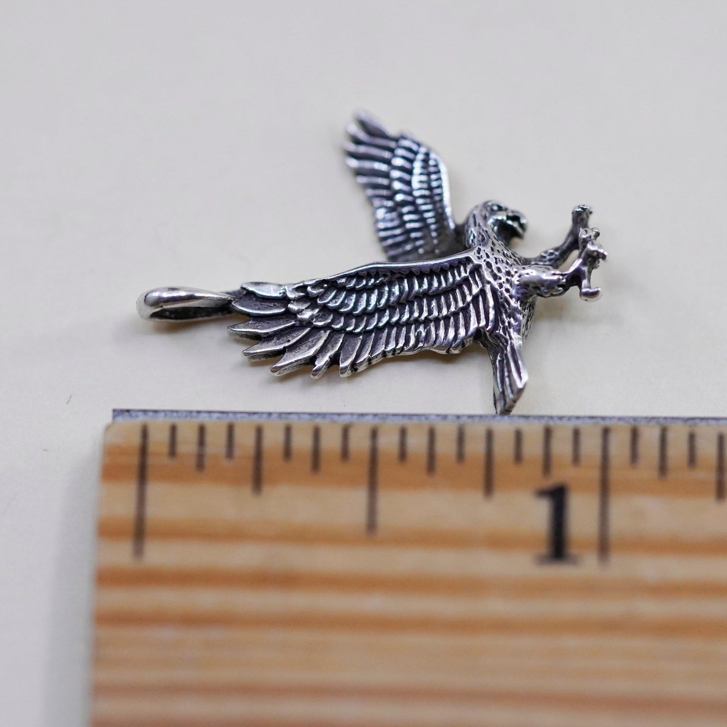 Vintage Sterling 925 silver handmade Eagle pendant charm