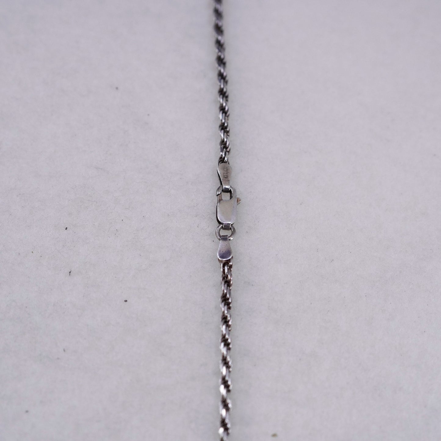 20” 3mm, vintage Italy Sterling 925 silver rope chain necklace