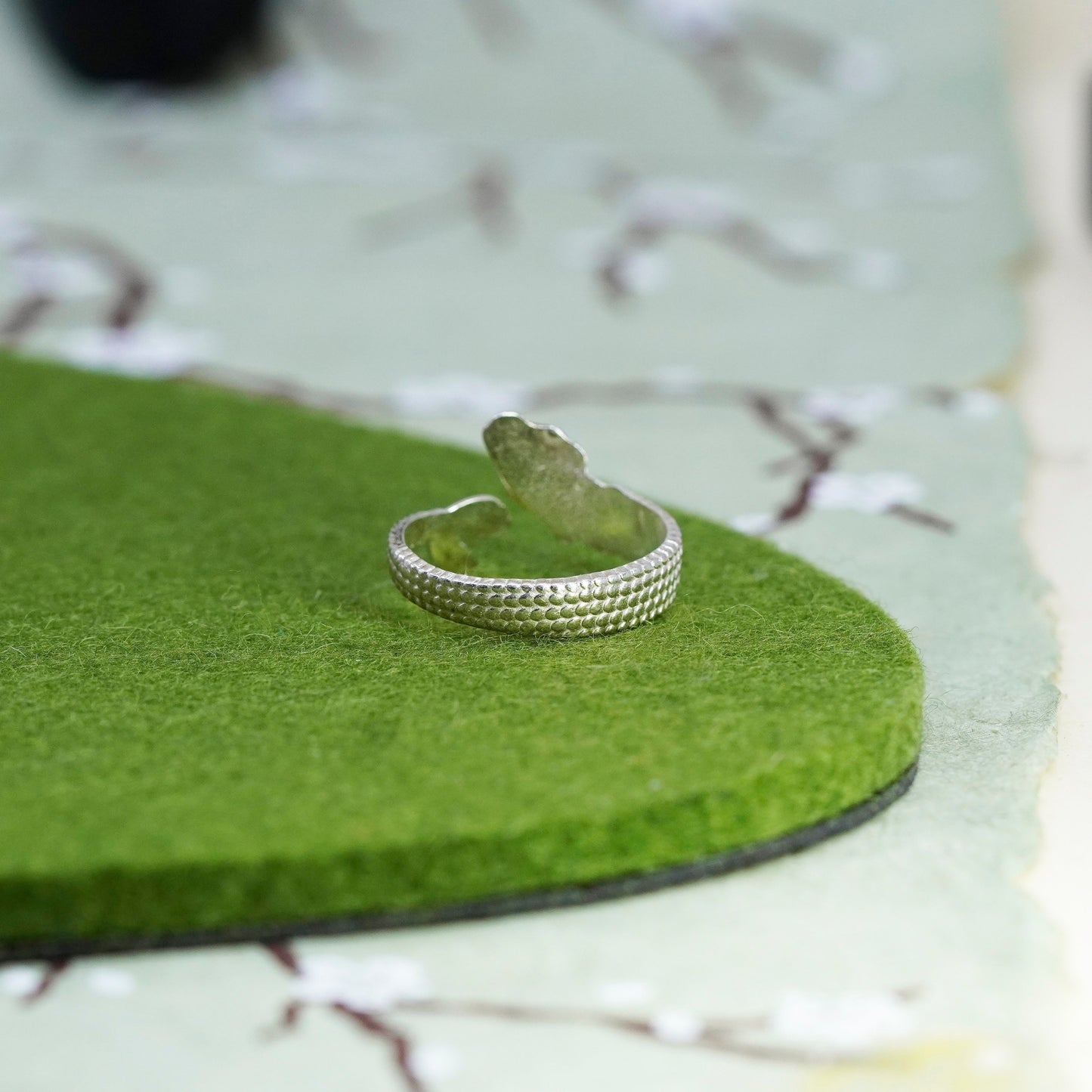 Size adjustable, vintage Sterling silver handmade ring, 925 mermaid band