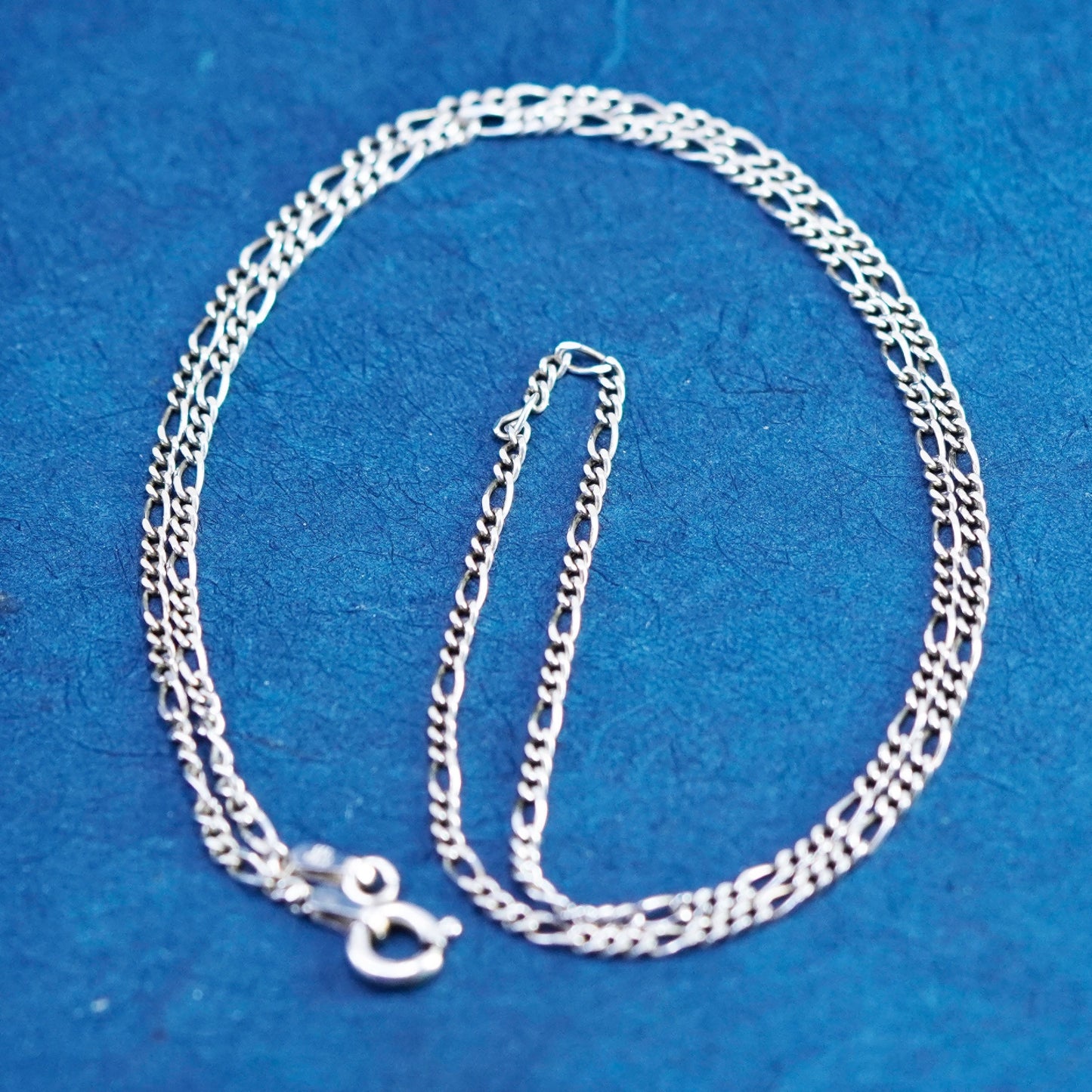 18”, 2mm, vintage Sterling silver handmade necklace, 925 Figaro chain