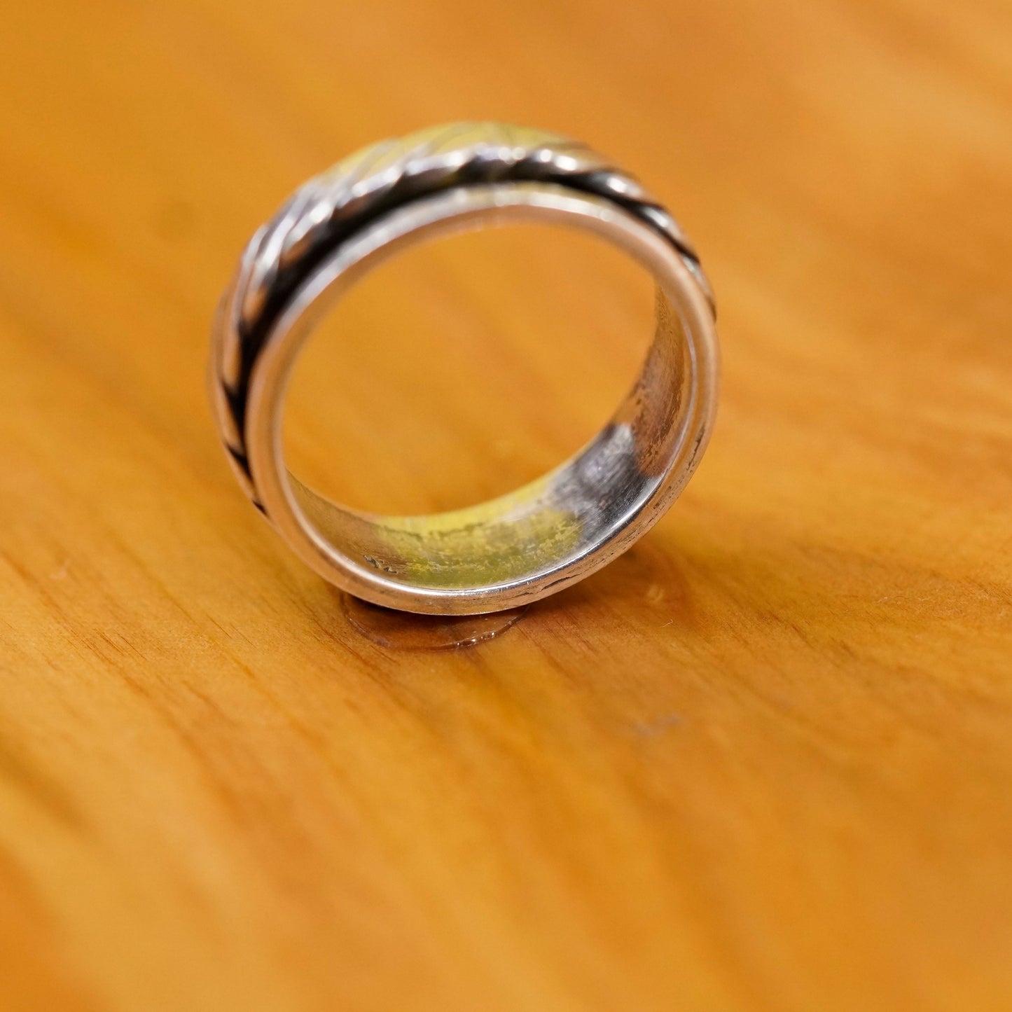 Size 7, vintage Sterling silver prayer ring, 925 spinner band
