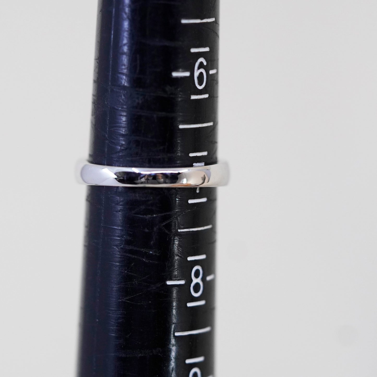Size 7, vintage Sterling silver handmade ring, 925 engagement band with cz