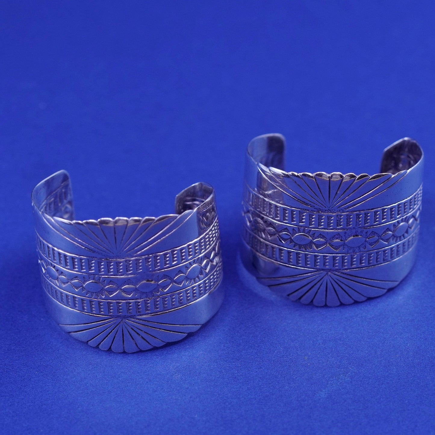 1.25”, Sterling silver earrings, southwestern style 925 textured hoops, Huggies