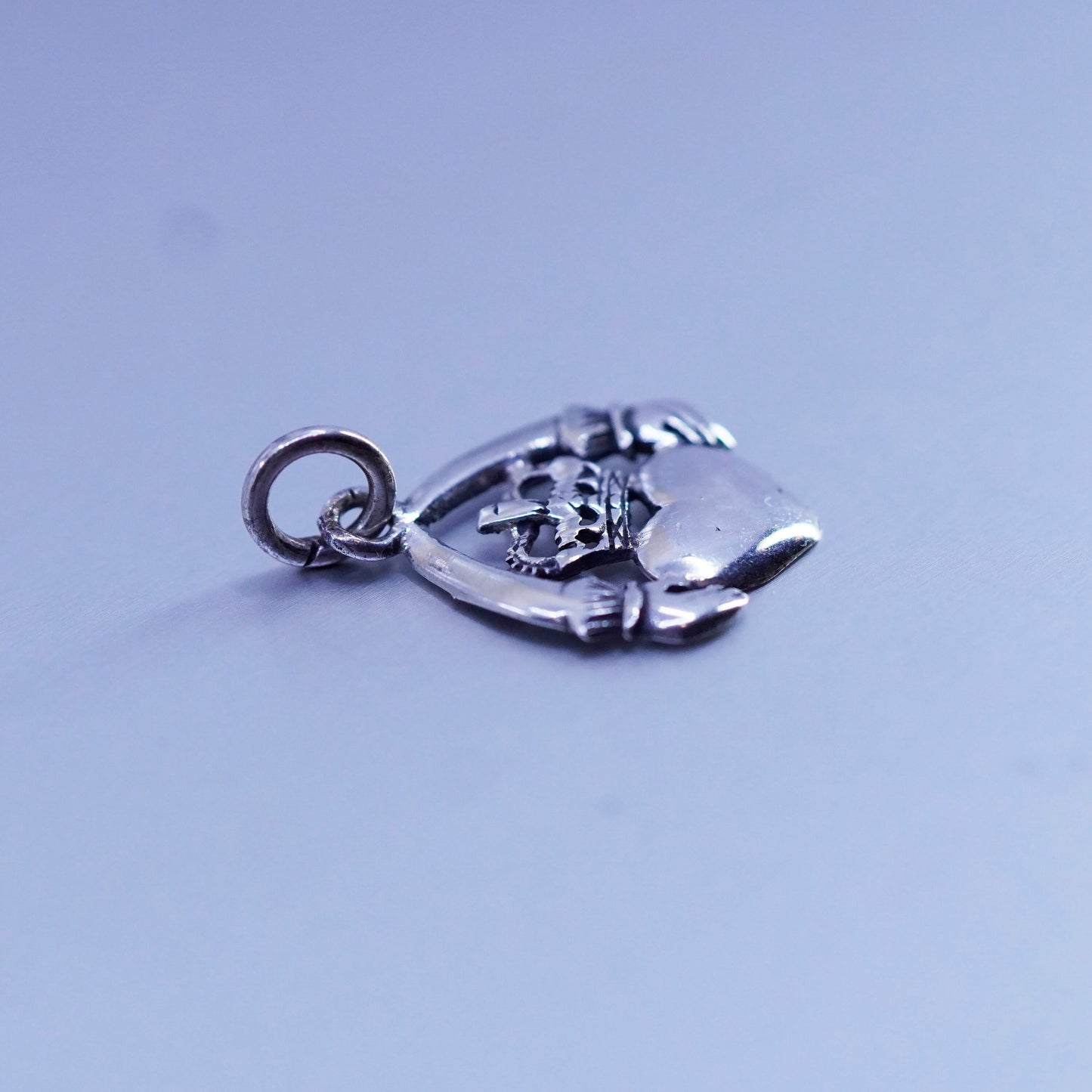 Irish Claddagh friendship Sterling 925 silver pendant, hand holding heart charm