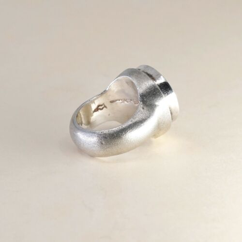 Size 7, Vtg Two Tone Sterling 925 Silver Handmade Statement Flower Ring, Signed
