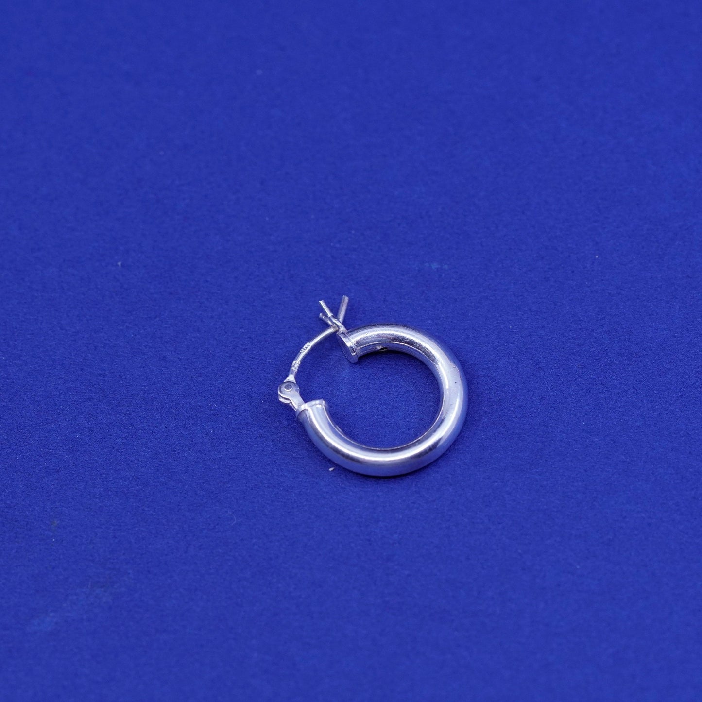 0.5", vtg Sterling silver handmade hoop earrings, fine 925 silver huggie