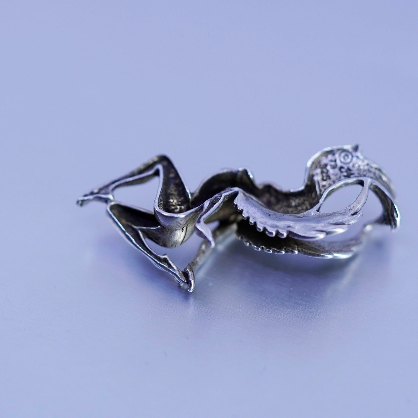 1.25”, Antique Sterling silver handmade charm, 925 female Angel pendant