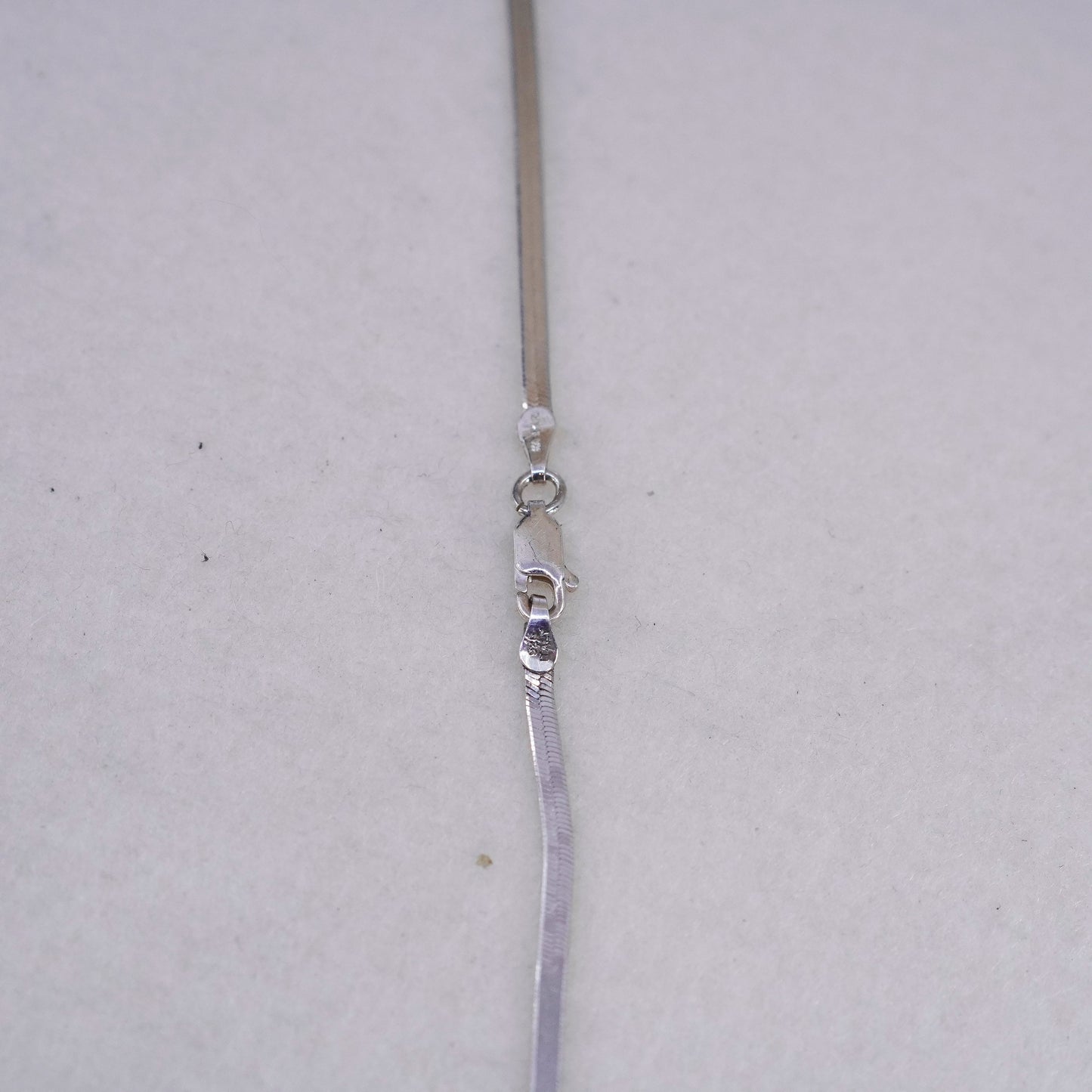 18” 2mm, vintage Italy Sterling 925 silver herringbone chain necklace