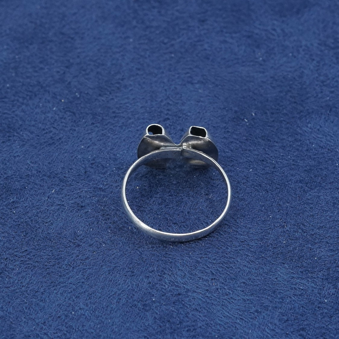 sz 5.5, vtg sterling silver handmade ring, 925 Smile Now Cry Later Ring