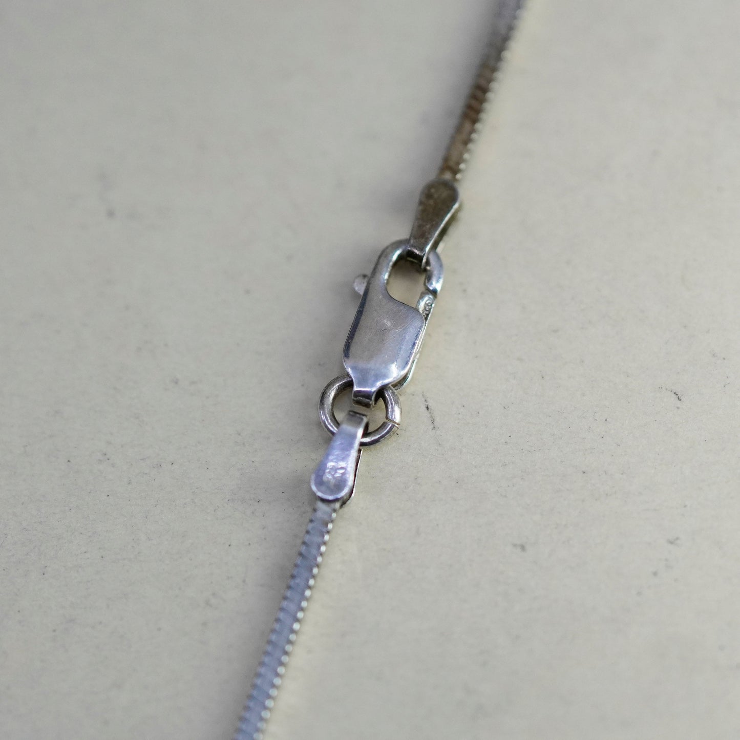 18”, 1mm, Vintage sterling silver square snake chain, Italy 925 necklace