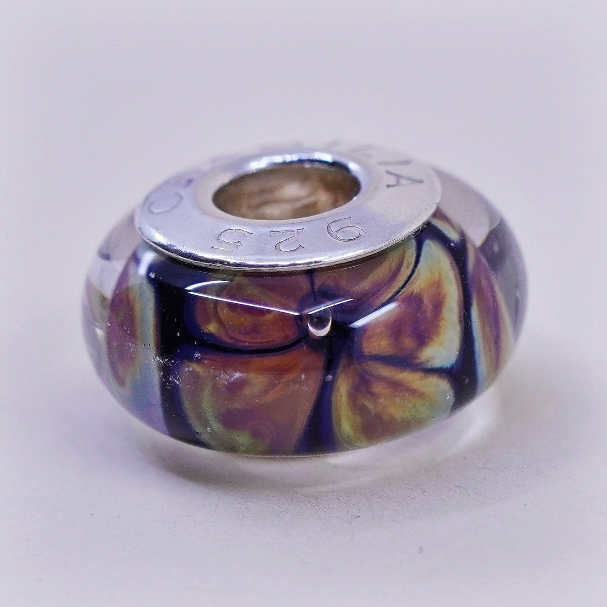 Vintage Cham chamilia Sterling 925 silver handmade Murano glass bead charm