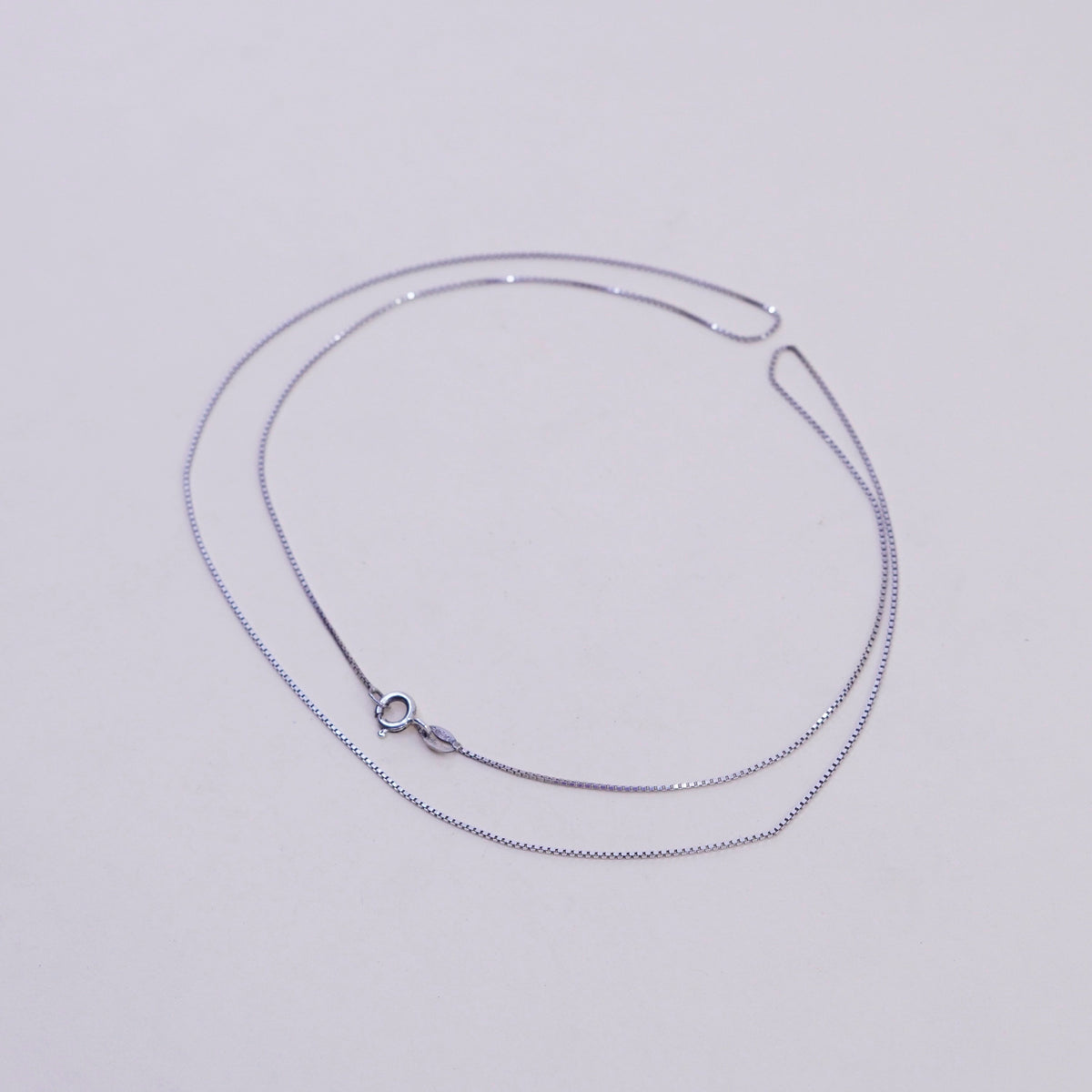 24”, 1mm, Vintage Italian sterling 925 silver box chain, necklace