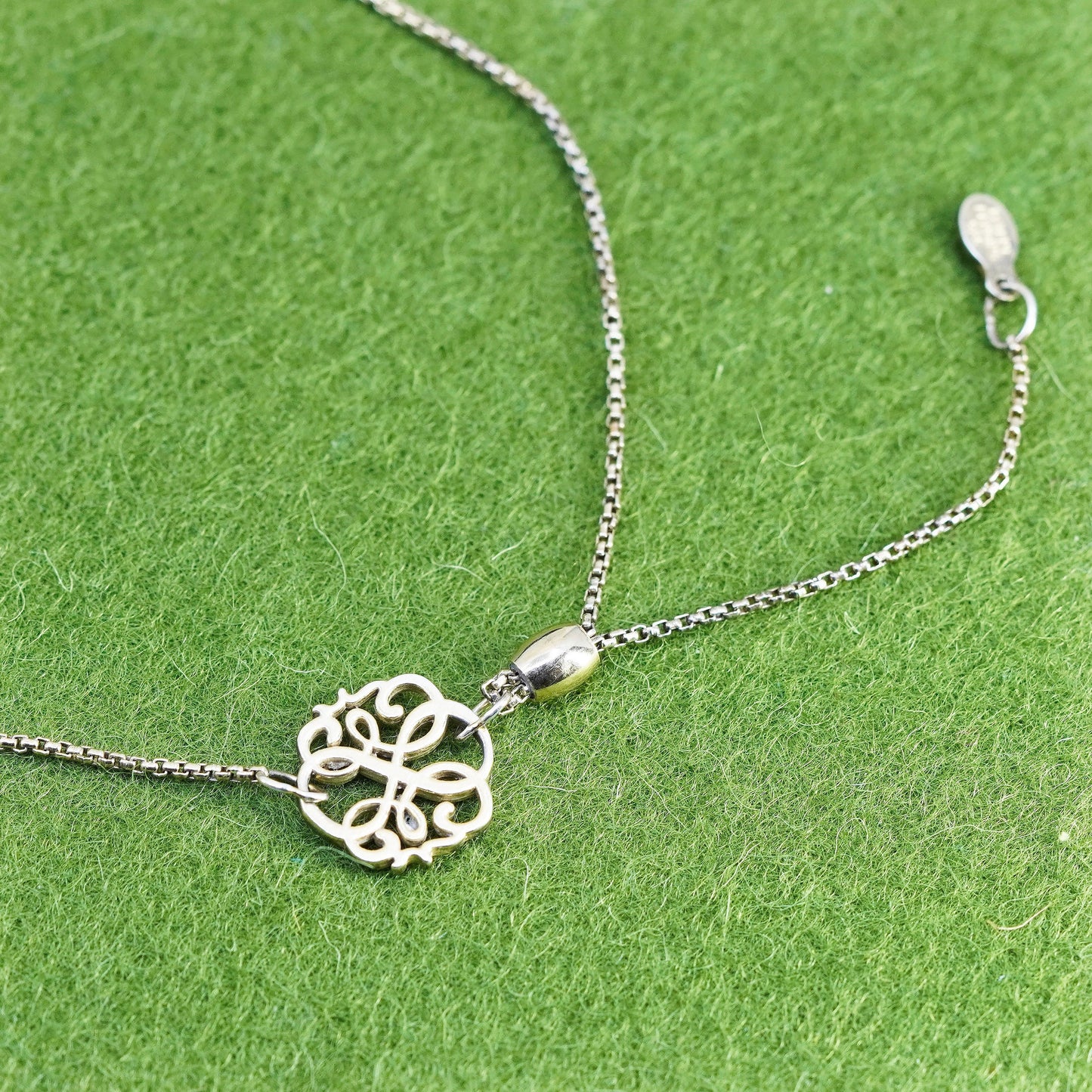 Vintage Alex and Ani sterling silver bracelet, vermeil gold over 925 box chain