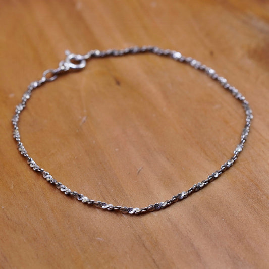 8”, italy Sterling silver handmade twisted s link bracelet chain