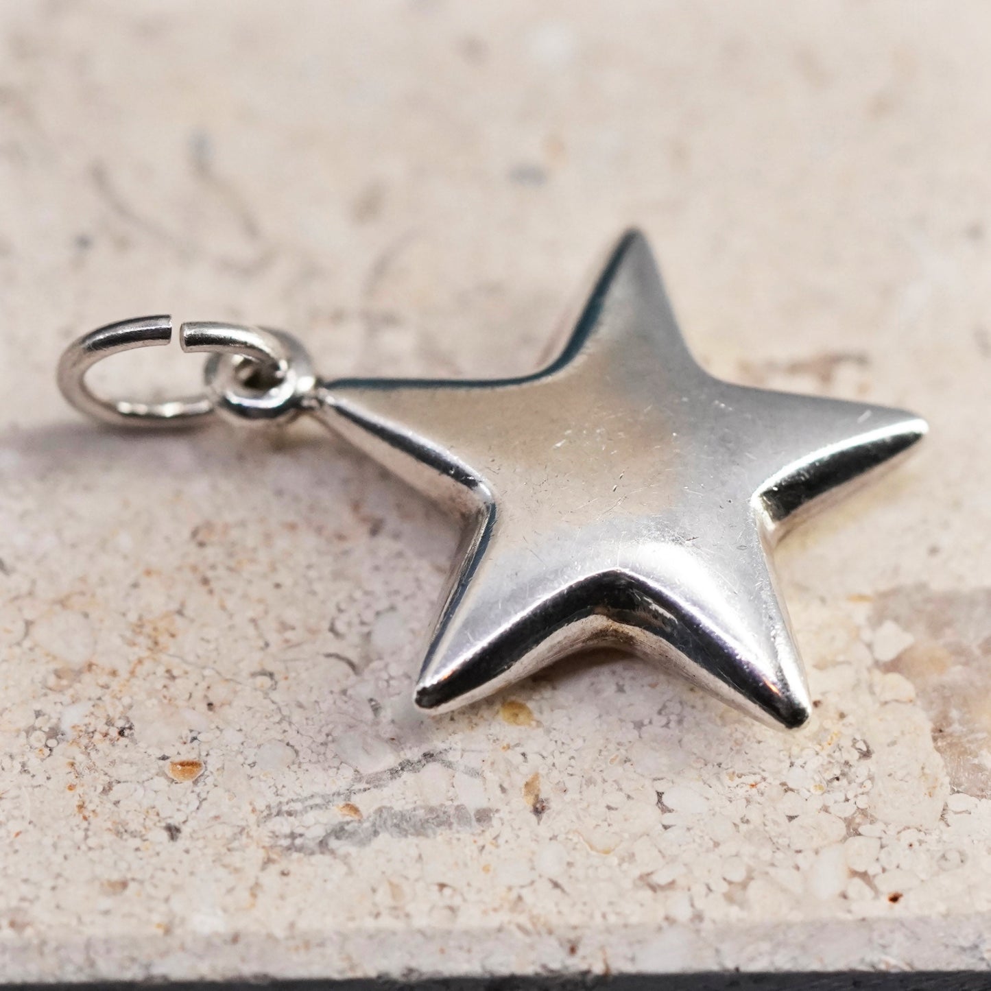 Vintage Sterling silver handmade pedant 925 star tag charm