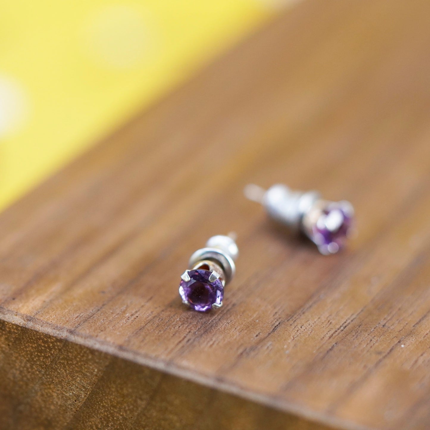 Vintage Sterling 925 silver amethyst studs, earrings