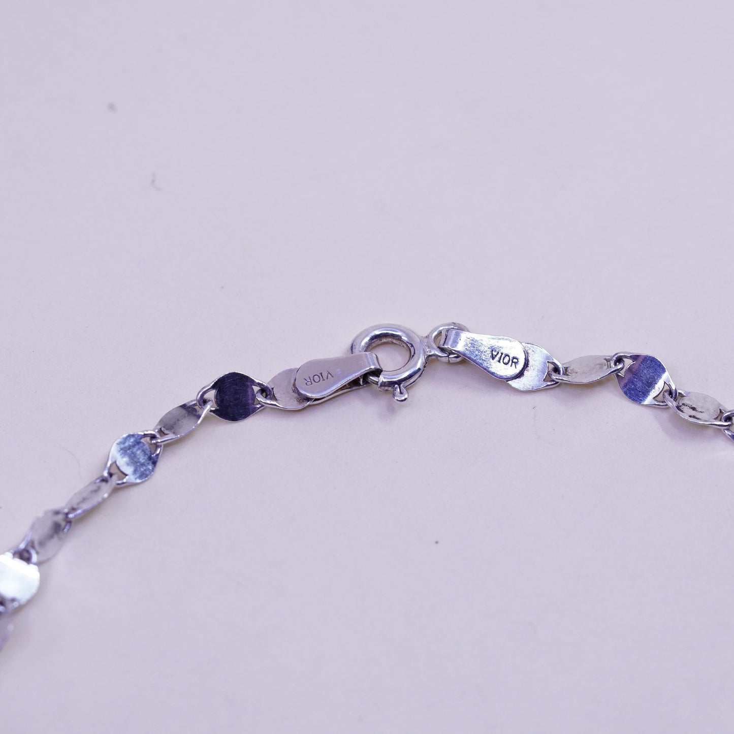 9”, 3mm, Vintage sterling 925 silver flatten curb bracelet anklet