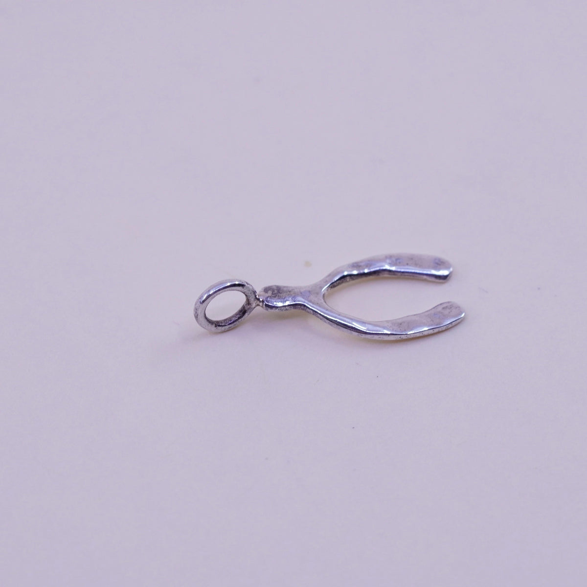 Vintage sterling silver wishbone charm, 925 pendant