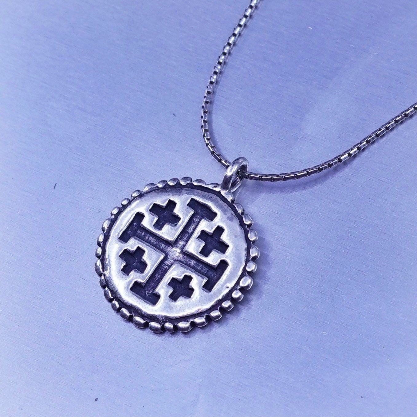 18+2”, Israel Shablool Didae sterling silver 925 necklace, snake cross pendant