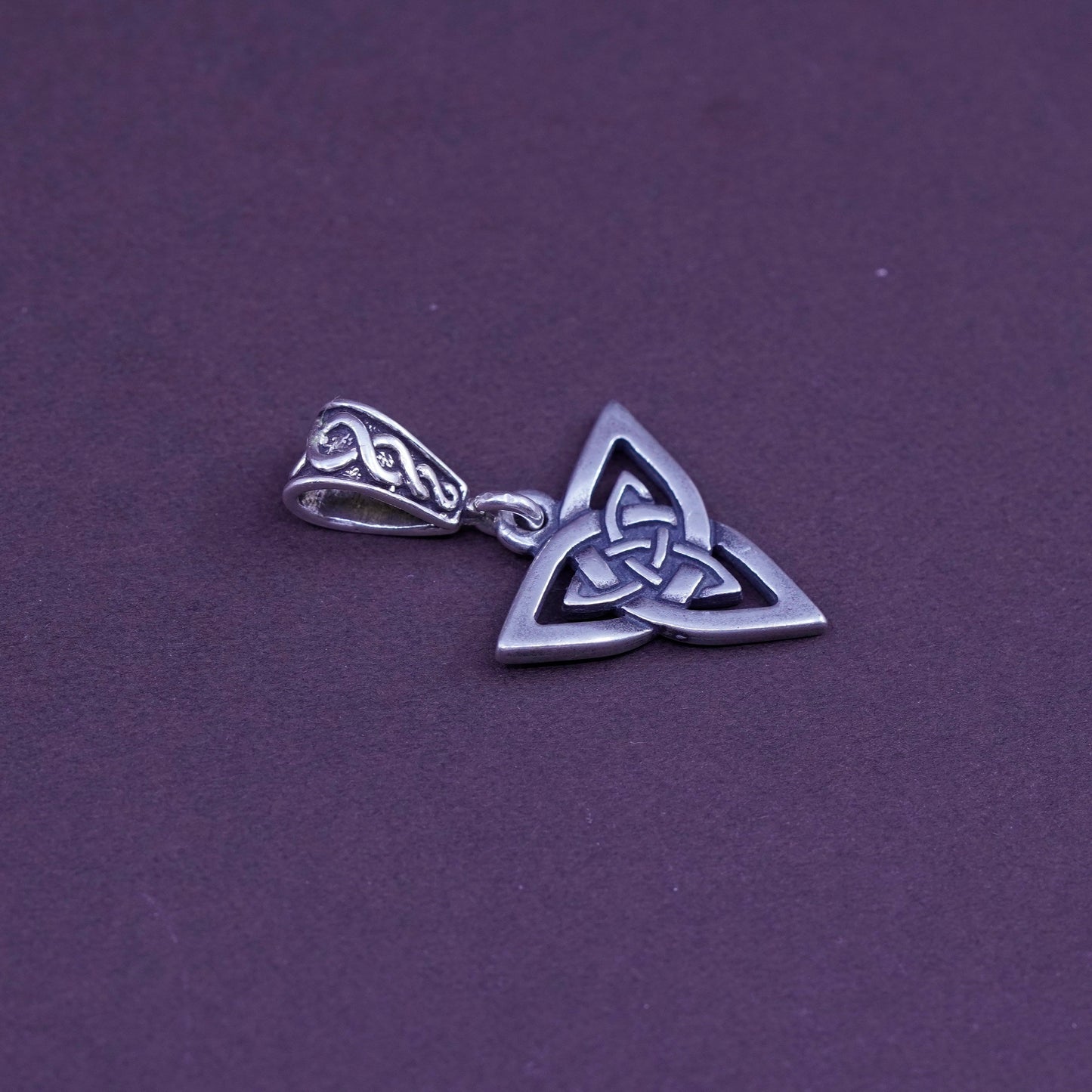 Vintage Sterling silver handmade pendant, 925 irish Celtic knot