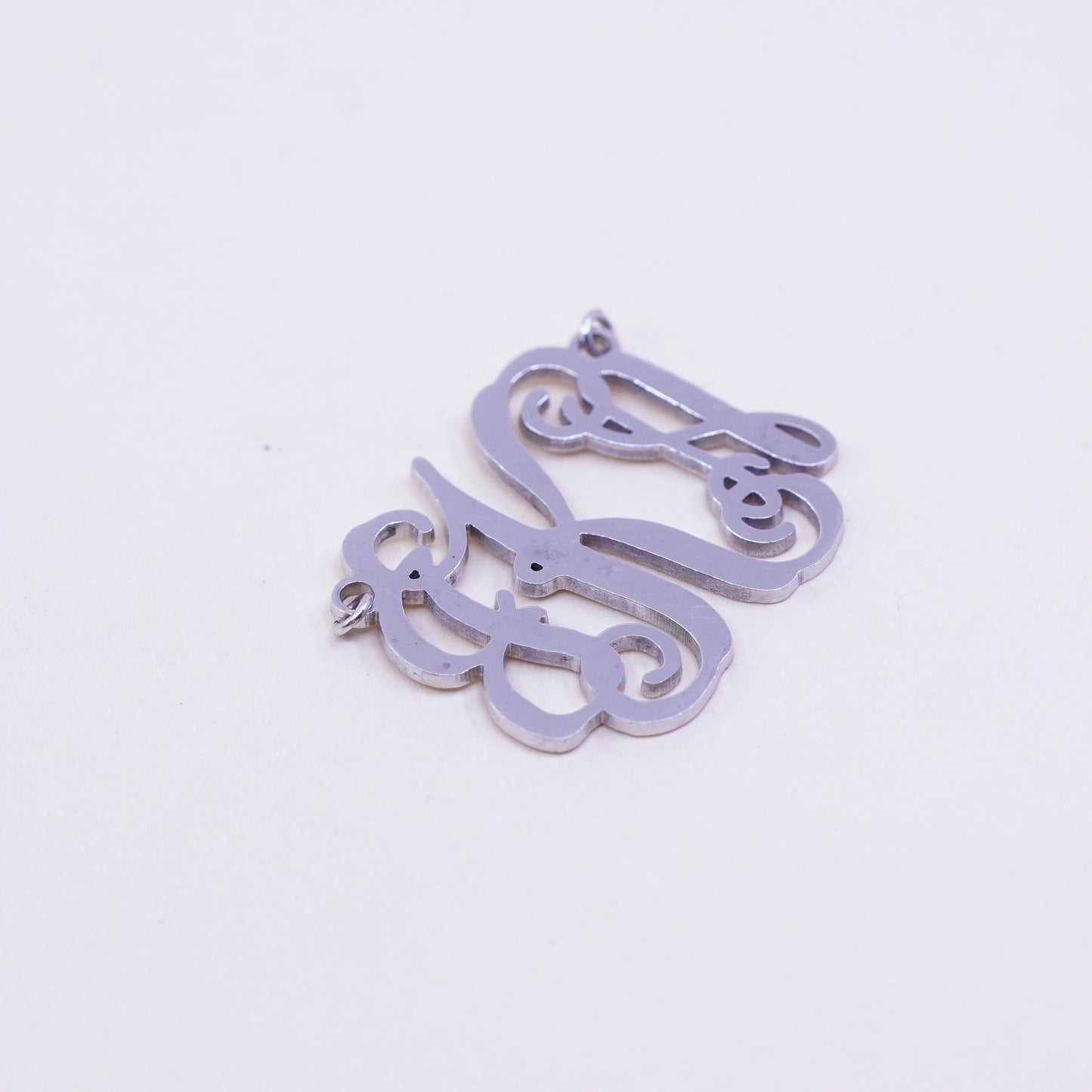Vintage Sterling silver handmade pendant, 925 name monogram initial “GKA”