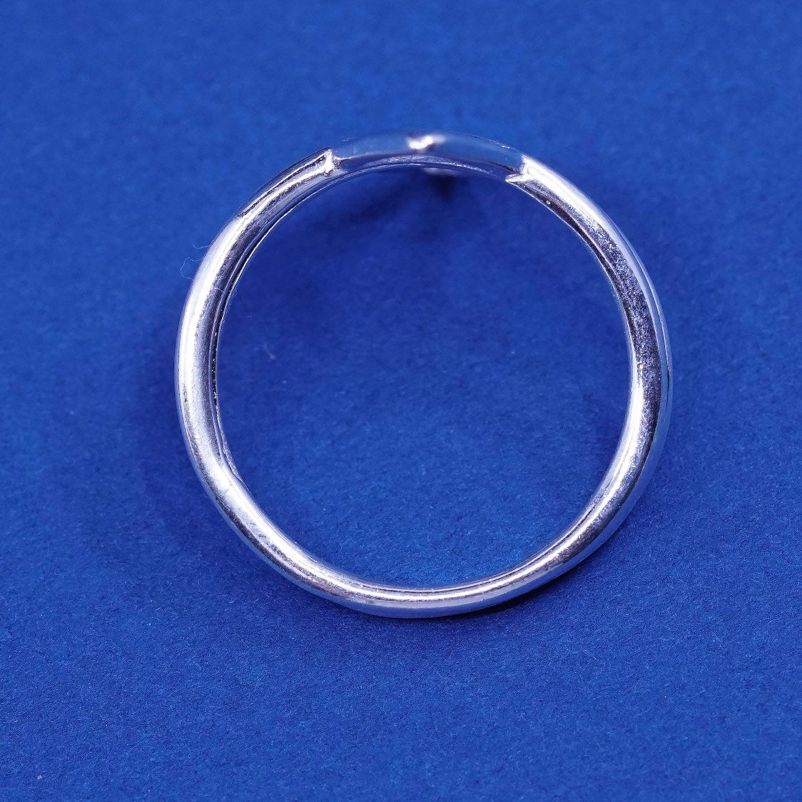 sz 8, vtg Sterling silver handmade ring, modern triangular 925 statement ring