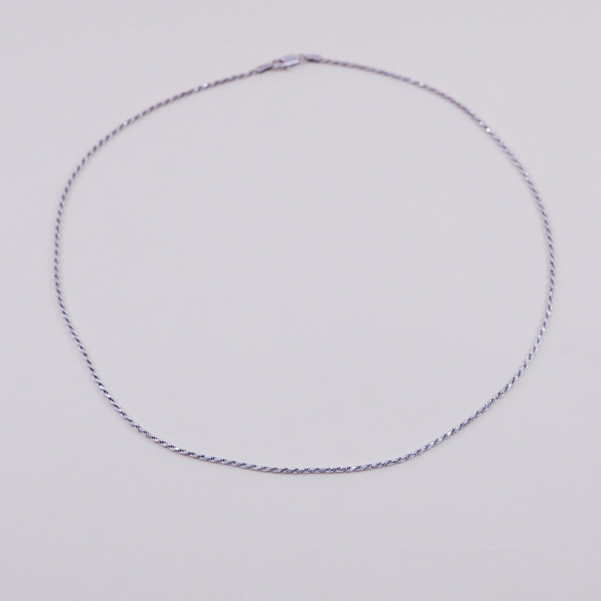 18” 1.6mm, vintage sterling silver necklace, 925 rope chain