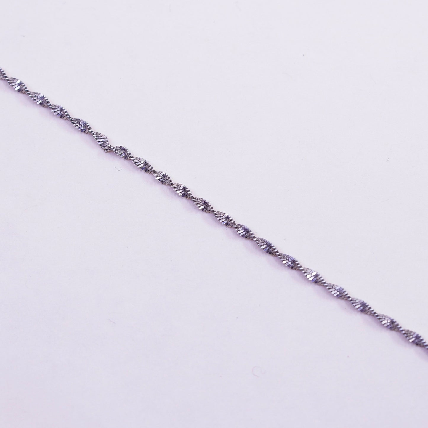 10.25”, Vintage sterling silver bracelet, 925 twisted herringbone anklet