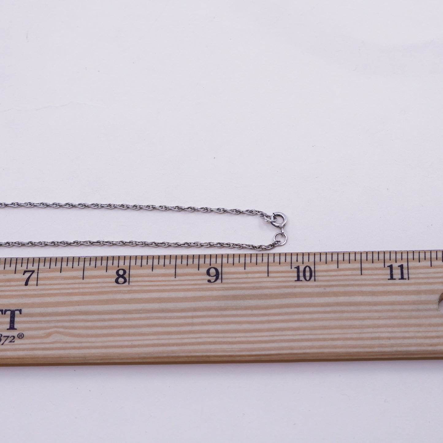 20” 1mm, vintage sterling silver necklace, 925 Singapore rope chain