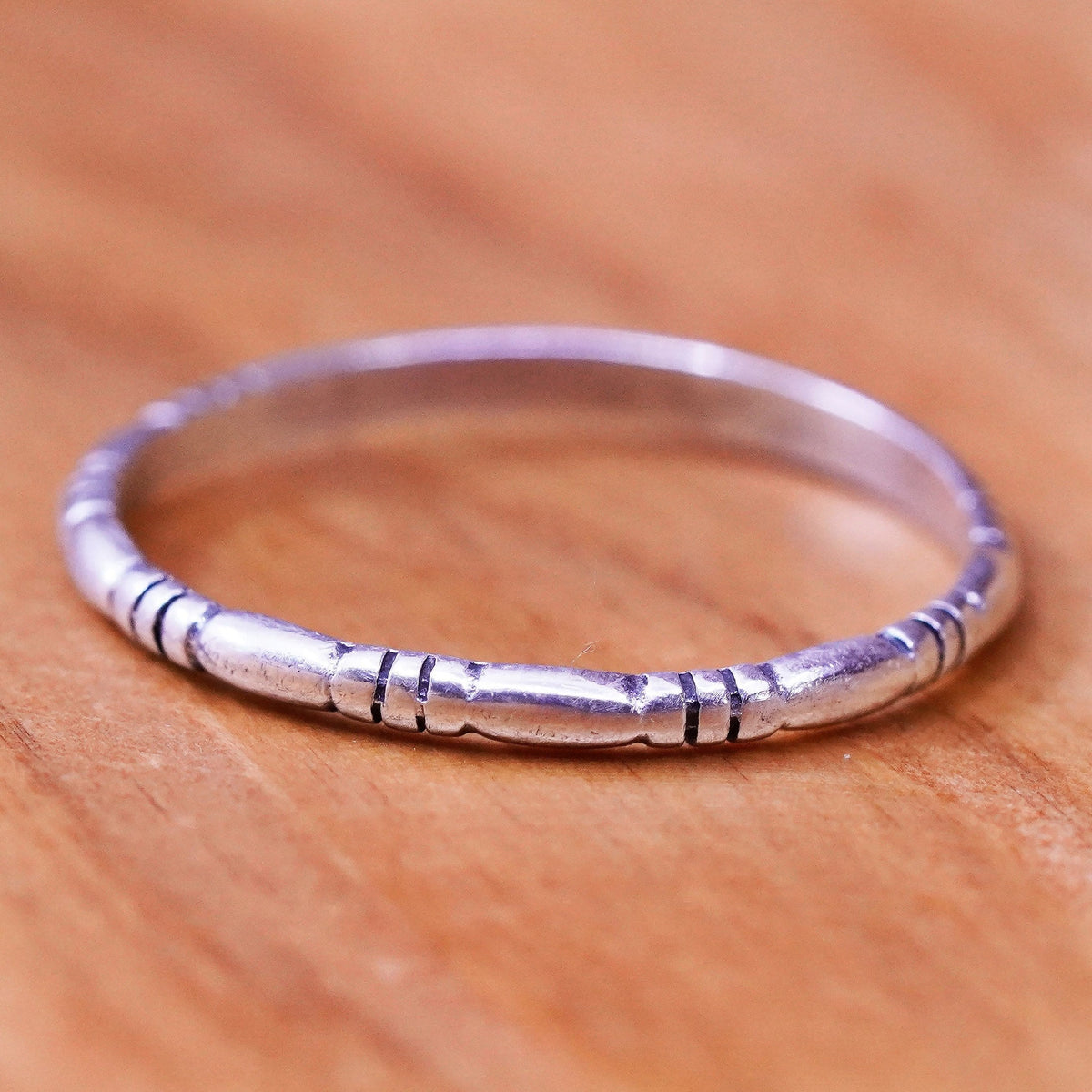 Size 11, vintage Wheeler jewelry Sterling silver handmade ring, 925 ribbed band